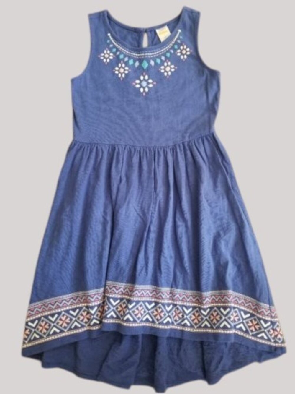 GYMBOREE Blue Boho Sleeveless Hi Lo Dress Girls Size 7